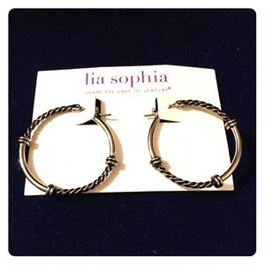 Lia Sophia Silver Hoop Earrings